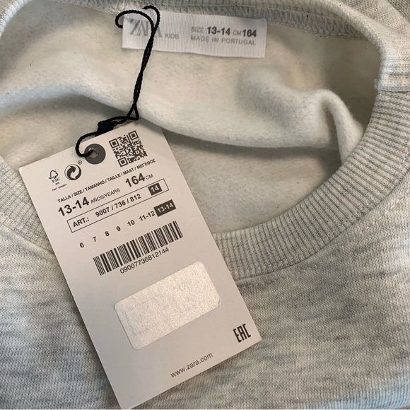 NWT Zara “OM🤍” Sweatshirt Size 13-14 Years - Picture 6 of 10